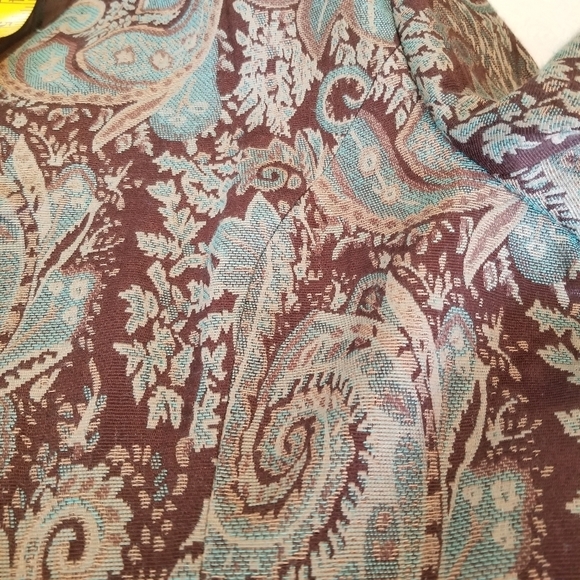 New Tradition Paisley Print Blue and Brown Blazer Size 18 - Picture 9 of 10
